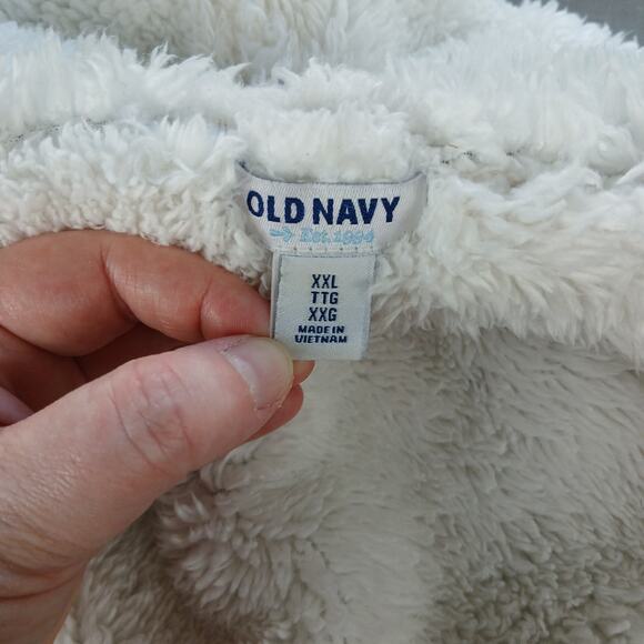 Old Navy Cozy Hoodie in Purple Majesty XXL full zip fleece faux fur sequin logo - Picture 7 of 14